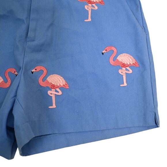C J Laing NY Southampton Womens 6 Embroidered Flamingo Chino Shorts - Picture 5 of 9